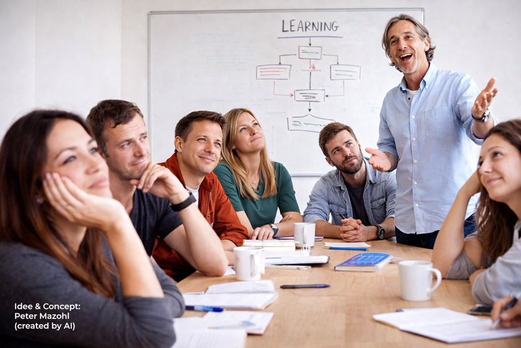 Picture of people during an icebreaker activity.